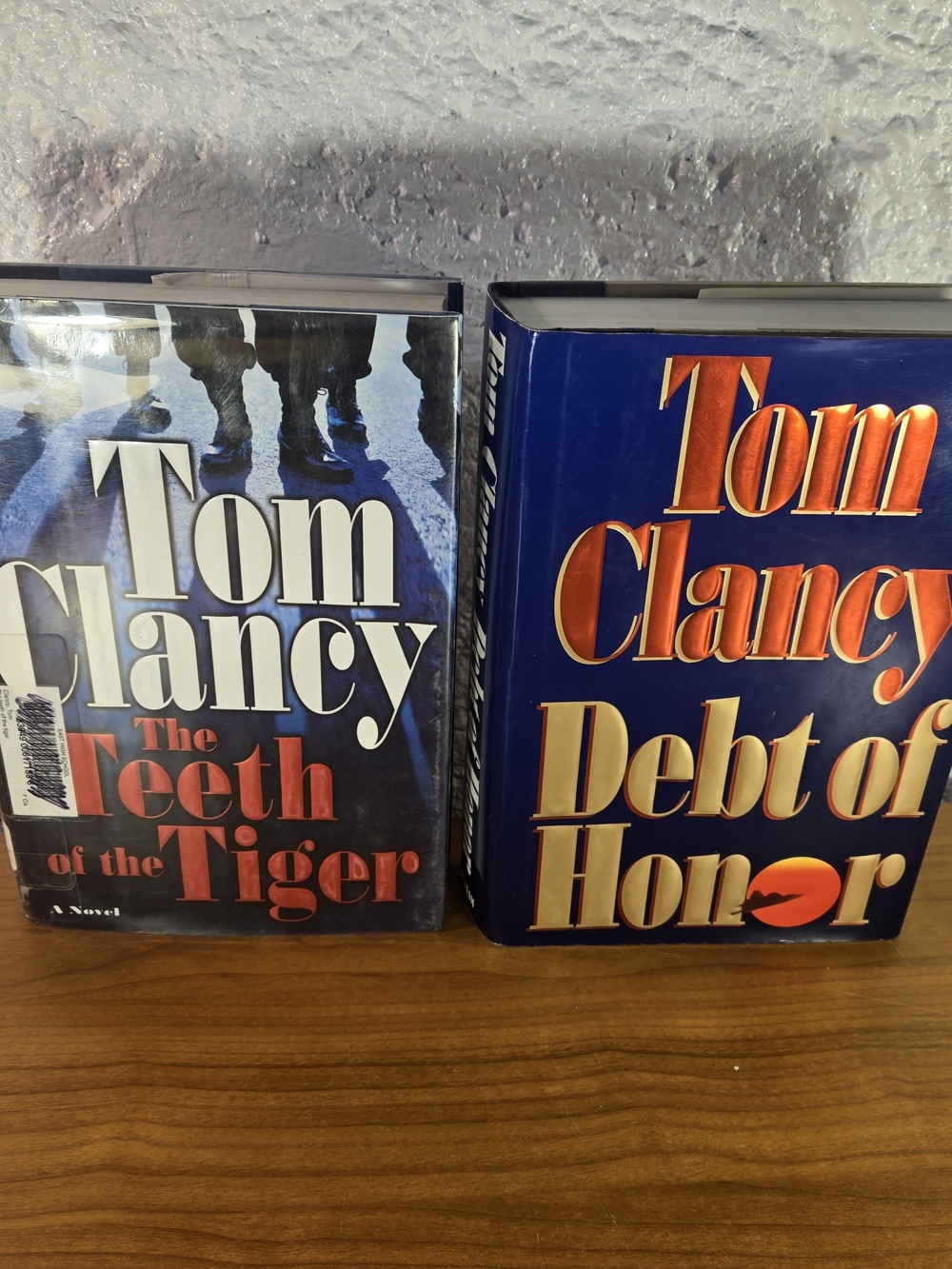 Lot of 2 Tom Clancy Books Hardcover w/DJ-  Teeth Tiger & Debt of Honor